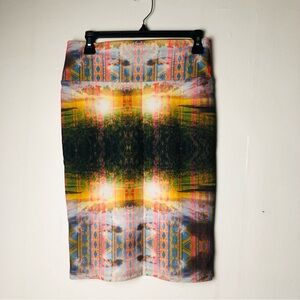 LulaRoe Cassie Tie Dye Aztec Print  Pencil Skirt Size Small